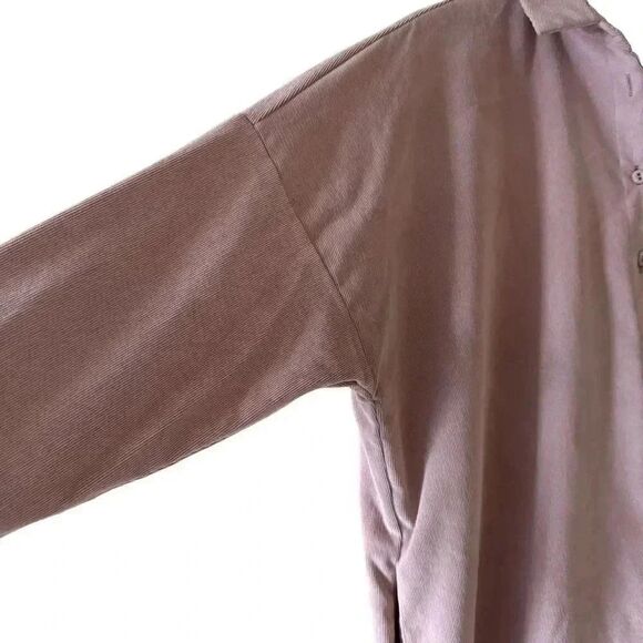 Zara Oversized Corduroy Button Down Shirt Blush Pink, SZ M# 1822 - Picture 9 of 15